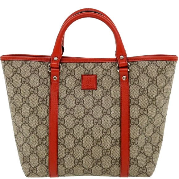 Handbags - Gucci GG Supreme Mini Tote Bag Orange Red